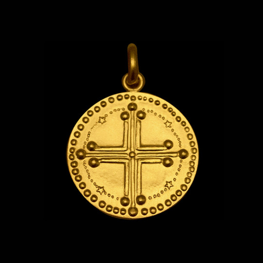 croix baptême or