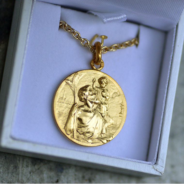 Saint Christophe - Médaille en or 18K - Medailles de Bapteme - Paris
