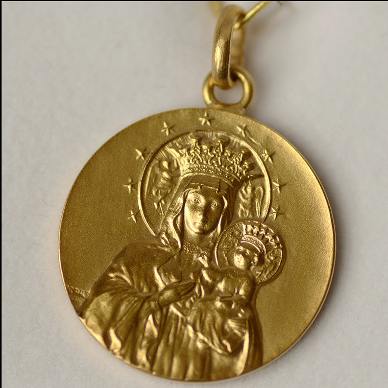 Médaille enfant Jésus nouveau né en or 18 carats, diamètre 16 mm - Medaille  Christ - Medaille bapteme - 1001 médailles