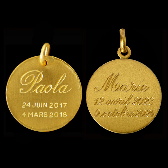Prénom + 2 Dates en Lettres écriture bâton / anglaise