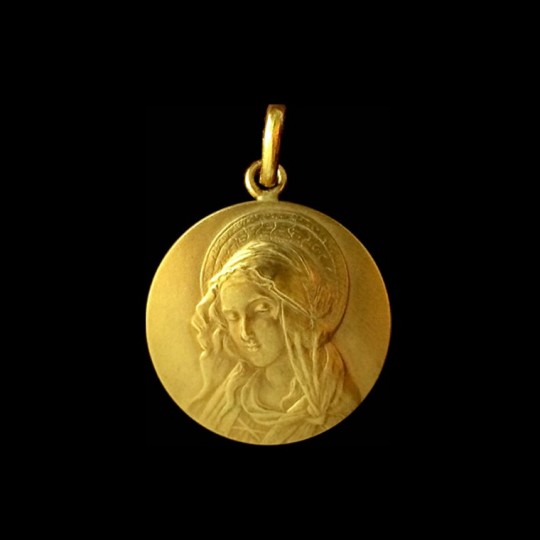 Medaille bébé Maison de la Médaille Médaille Vierge à l'enfant de  Botticelli - Or jaune 9ct sur