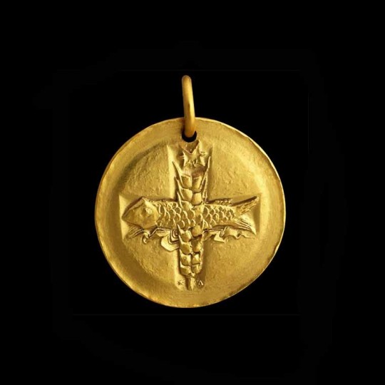 médaille bapteme or