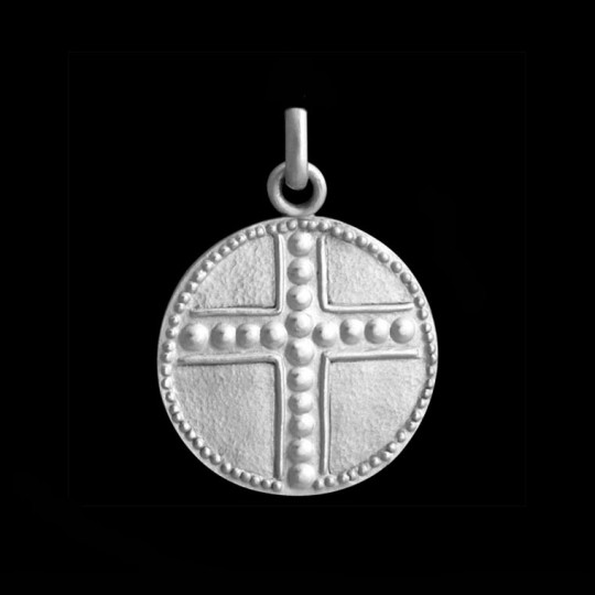 medaille bapteme croix perlée 1