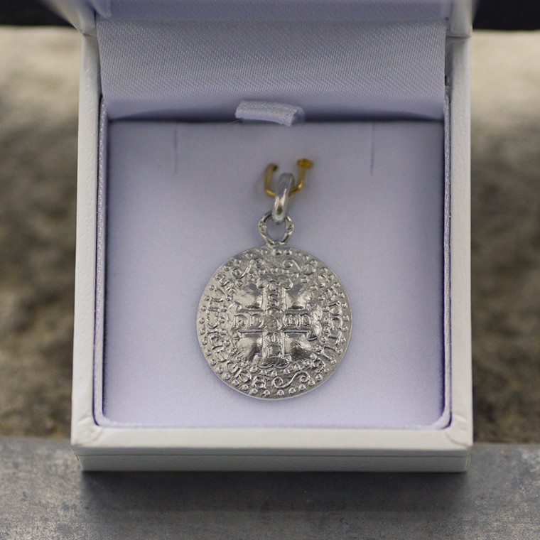 Médaille Saint Benoît, argent massif - 23 mm - vente médailles